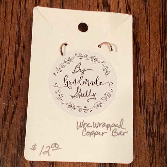 Wrapped Beaded Copper Earrings - Picture 3 of 3